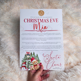 Personalised Christmas Eve Santa Letter - Candy Cane Lane Red Design. Custom Kids Christmas Eve Box Filler.