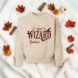 Little Wizard Sweatshirt | Halloween Toddler Sweater | Wizard Chief Main Little Mini Big Wording Options | Available In A Range Of Colours