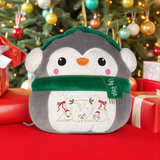 Personalised Christmas 2025 Penguin Squidgy. Custom Mumbles Festive Xmas Plush