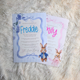 Personalised Kids Easter Bunny Letter for Easter Egg Hunt - Pink or Blue Design