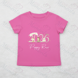 Personalised Born In 2026 Organic Cotton Baby Tee: Farm Animal Design