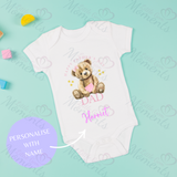 Personalised Happy Father's Day Baby Bodysuit. Custom Cute Father's Day Baby Vest - Pink or Blue