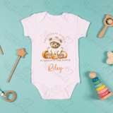 Personalised Cutest Little Pumpkin Baby Bodysuit. Custom Baby's Halloween Vest. New Baby Gift.