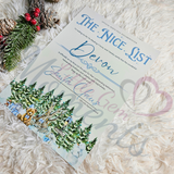 Personalised Blue Nice List Certificate. Custom Christmas Eve Box Fillers
