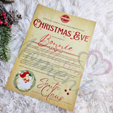 Personalised Christmas Eve Letter - Rustic. Custom Kids Xmas Treat. Christmas Eve Box Fillers. Handmade Festive Santa Letter for Children