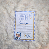 Personalised Elf Arrival Letter for December 1st - Blue Design