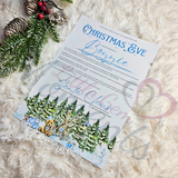 Personalised Christmas Eve Letter - Pink or Blue. Custom Kids Xmas Treat. Christmas Eve Box Fillers.