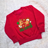 67 Kids Christmas Jumper. Santa Claus Six Seven Red Sweatshirt.