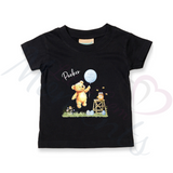Personalised Kids Happy Easter T-shirt - Bear and Balloon Design