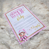 Personalised Elf Arrival Letter for December 1st - Pink Design