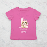 Personalised 1st Easter Organic Cotton Baby Tee: Easter Bunny Design