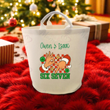 Personalised Christmas Gift Basket Trug. Festive Gift Sack - 67 Design - Loot Bag