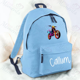 Personalised Neon Dirt Bike School Bag