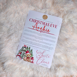Personalised Christmas Eve Santa Letter - Candy Cane Lane Red Design. Custom Kids Christmas Eve Box Filler.