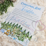 Personalised Christmas Eve Letter - Pink or Blue. Custom Kids Xmas Treat. Christmas Eve Box Fillers.