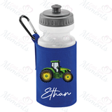 Personalised Green Tractor School Water Bottle