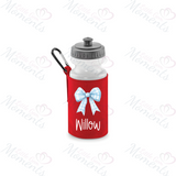 Personalised Gingham Bow School Water Bottle