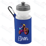 Personalised Neon Dirt Bike School Water Bottle