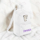 Personalised Kids Monochrome Bow Initial Mini Backpack