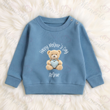 Personalised Happy Mother's Day Sweatshirt. Baby/Toddler Jumper - Teddy Heart Design