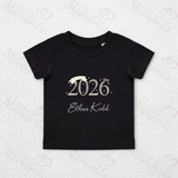 Personalised Born In 2026 Organic Cotton Baby Tee: Rustic Design