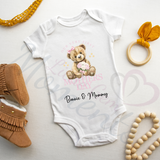 Personalised Our First Mother's Day Baby Bodysuit. Custom Baby Vest - Blue or Pink Design