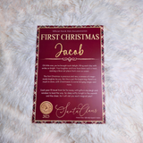 Personalised First Christmas Tartan Certificate. Custom Baby Xmas Keepsake.