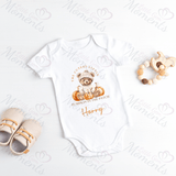 Personalised Cutest Little Pumpkin Baby Bodysuit. Custom Baby's Halloween Vest. New Baby Gift.