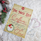 Personalised Nice List Certificate - Rustic. Custom Kids Xmas Treat. Christmas Eve Box Fillers.