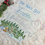 Personalised Blue Nice List Certificate. Custom Christmas Eve Box Fillers