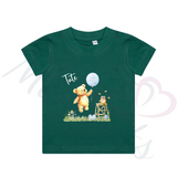 Personalised Kids Happy Easter T-shirt - Bear and Balloon Design