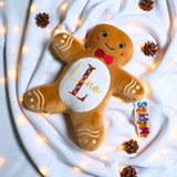 Personalised Gingerbread Man Plush. Custom Mumbles Christmas Teddy