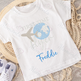 Personalised 1st Time Flyer T-shirt. Custom First Plane Ride Outfit