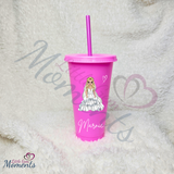 Personalised Bride Cold Cup with Lid and Straw. Custom Reusable 24oz Tumbler. Wedding Gift | Bridal Party | Hen Weekend