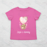 Personalised Mother's Day Organic Cotton Baby Tee: Teddy Bear Hot Air Balloon Design