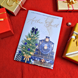 Personalised Christmas Story Book - Navy Believe Train and Ticket. Christmas Eve Box Fillers