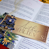 Personalised Christmas Story Book - Navy Believe Train and Ticket. Christmas Eve Box Fillers