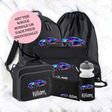 Personalised Mega Back To School Essentials Bundle - Neon Sports Car