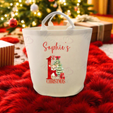 Personalised 1st Christmas Trug. Felt Xmas Gift Basket.