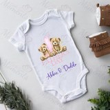 Personalised 1st Father's Day Bodysuit. Custom Cute Baby Vest - Pink or Blue