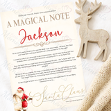 Personalised "A Magical Note" Christmas Letter from Santa. Custom Xmas Santa Letter.