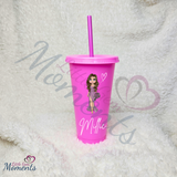 Personalised Bride Cold Cup with Lid and Straw. Custom Reusable 24oz Tumbler. Wedding Gift | Bridal Party | Hen Weekend