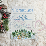 Personalised Blue Nice List Certificate. Custom Christmas Eve Box Fillers