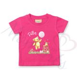 Personalised Kids Happy Easter T-shirt - Bear and Balloon Design