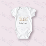 Personalised Born In 2026 Baby Bodysuit. Custom Baby Vest - Bunny Design