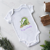 Personalised Happy Father's Day Dinosaur Baby Bodysuit