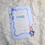 Personalised Kids Easter Bunny Letter for Easter Egg Hunt - Pink or Blue Design
