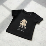 Personalised Born In 2026 Organic Cotton Baby Tee: Born In 2026 Bunny Design