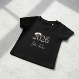 Personalised Born In 2026 Organic Cotton Baby Tee: Rustic Design