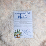 Personalised Christmas Eve Santa Letter - Candy Cane Lane Blue Design. Custom Kids Christmas Eve Box Filler.